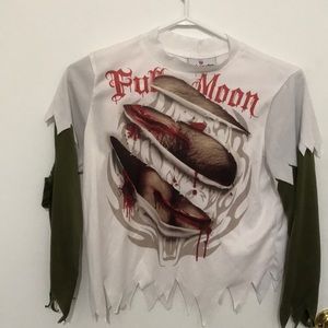 Werewolf Halloween Costume Shirt for Boys Size 10